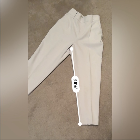 Zara Women’s High Waisted Trouser w/ Fabric Covered Belt. Small. Cream. EUC. - Picture 9 of 10